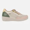 Zapatos deportivos de piel con picados y cremallera