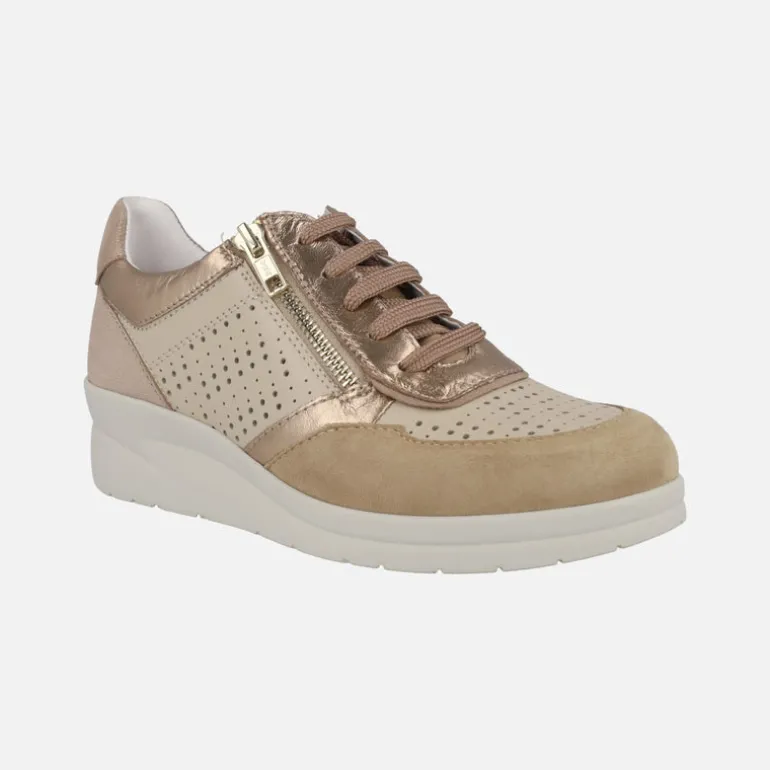 Zapatos deportivos de piel con cordones y cremallera Riposella