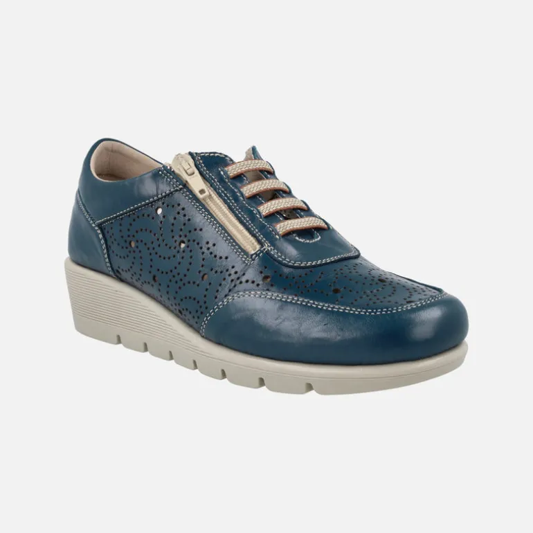 Zapatos deportivos de piel con dibujos troquelados