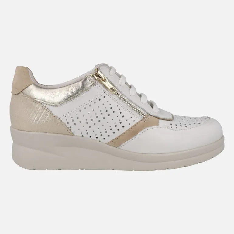 Zapatos deportivos de piel con cordones y cremallera Riposella