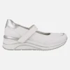Zapatos deportivos estilo mercedes en combinado blanco y plata