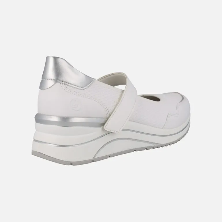 Zapatos deportivos estilo mercedes en combinado blanco y plata