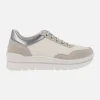 Zapatos deportivos multi material en combinado crudo con cordones