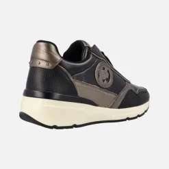 Zapatos deportivos multimaterial con cremallera central para mujer