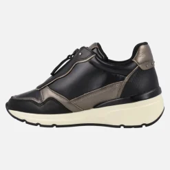 Zapatos deportivos multimaterial con cremallera central para mujer