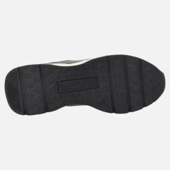 Zapatos deportivos multimaterial con cremallera central para mujer
