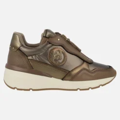 Zapatos deportivos multimaterial con cremallera central para mujer