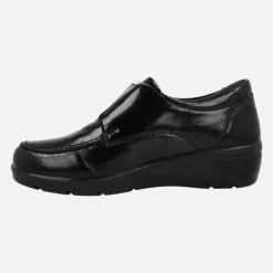 Zapatos deportivos negros de charol con elástico plata