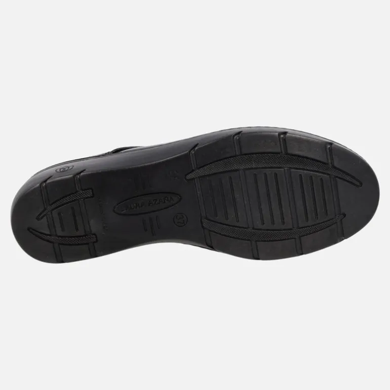 Zapatos deportivos negros de charol con elástico plata