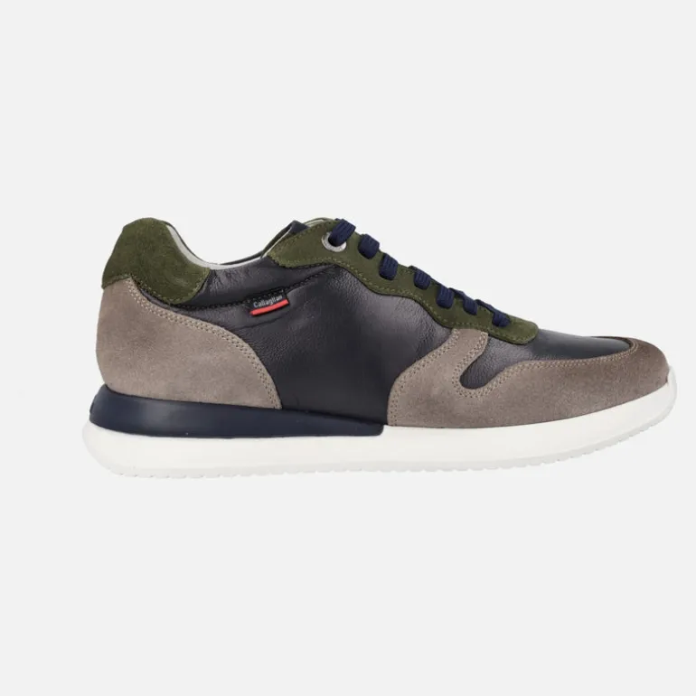 Zapatos deportivos para hombre combinados en piel y serraje