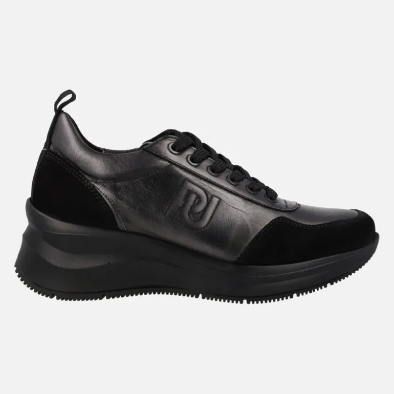 Zapatos deportivos Paula Urban en combinado negro/plomo