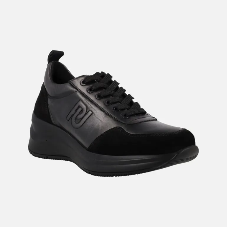 Zapatos deportivos Paula Urban en combinado negro/plomo