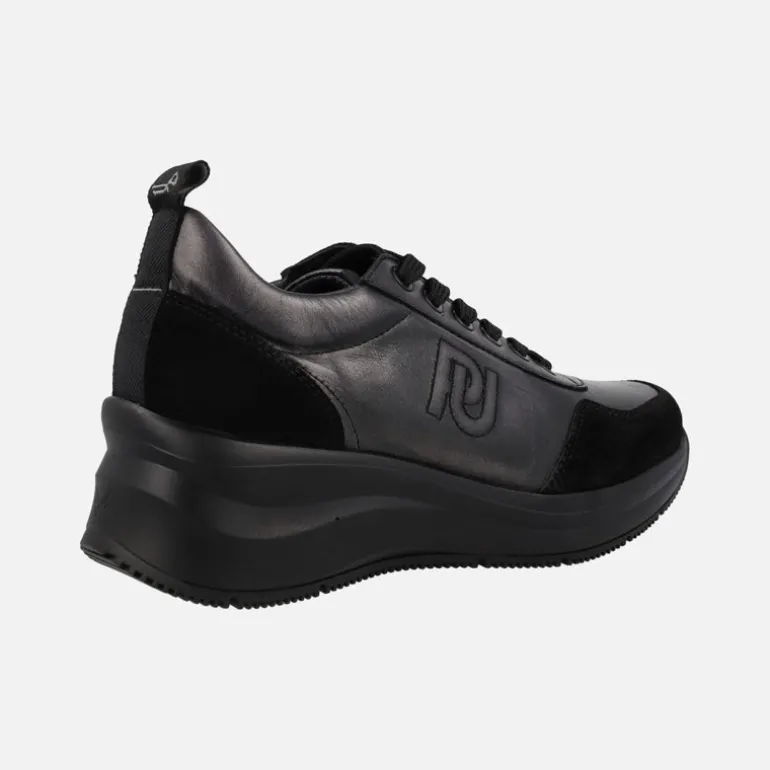 Zapatos deportivos Paula Urban en combinado negro/plomo