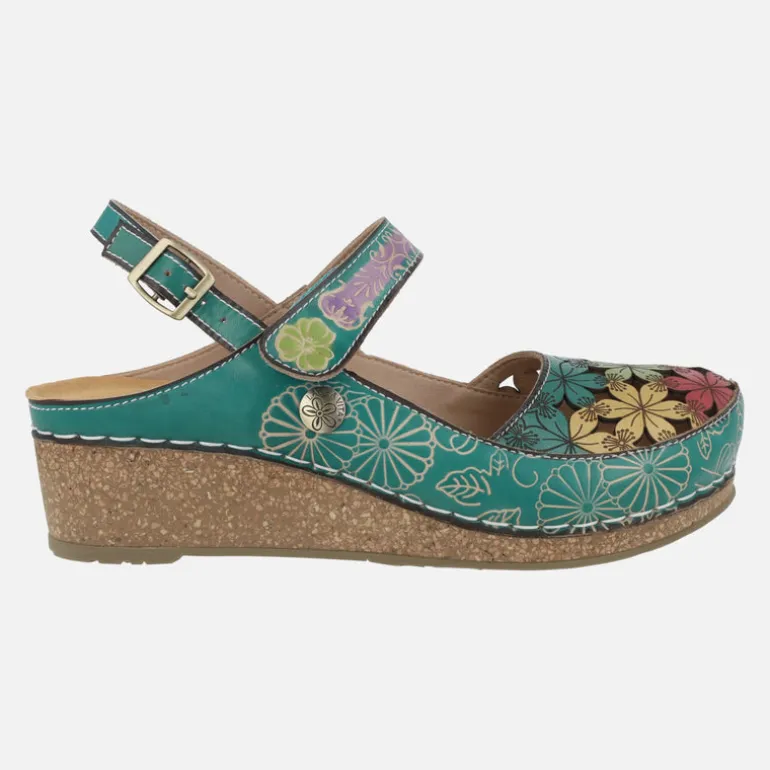Zapatos destalonados con troquelado de flores Facscineo 0121