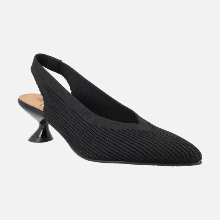 Zapatos destalonados corte salón en tejido