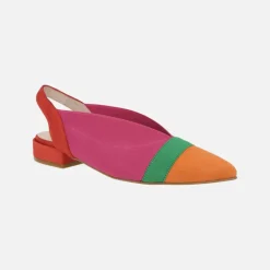 Zapatos destalonados en combinado fucsia