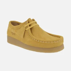 Zapatos en piel serraje para mujer con cordones tipo Wallabee