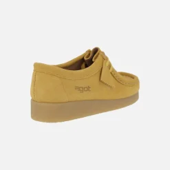 Zapatos en piel serraje para mujer con cordones tipo Wallabee