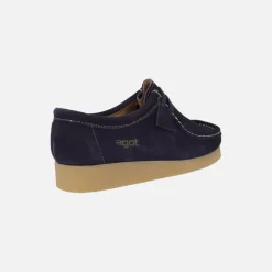 Zapatos en piel serraje para mujer con cordones tipo Wallabee