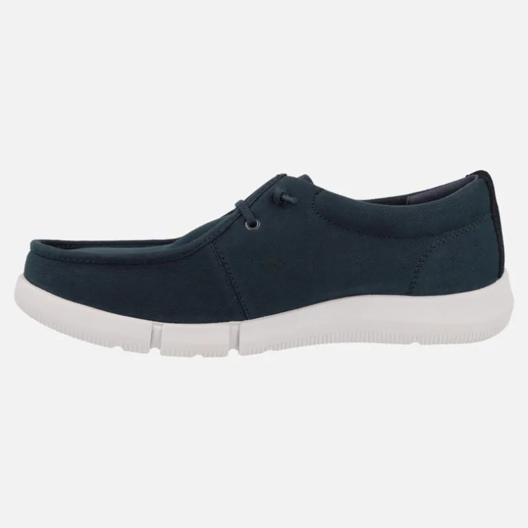 Zapatos en tejido azul para hombre con cordones elásticos Adacter