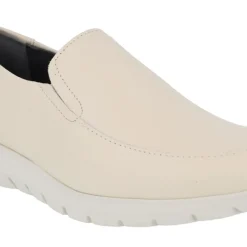 Zapatos mocasines confort para mujer de piel con elásticos