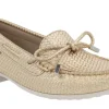Zapatos mocasines de piel grabada con adorno de lazo