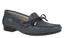 Zapatos mocasines de piel grabada con adorno de lazo