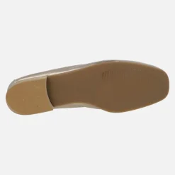 Zapatos mocasines Erika en piel metalizada platino
