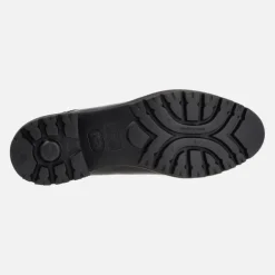 Zapatos negros de charol para mujer con cordones y piso track
