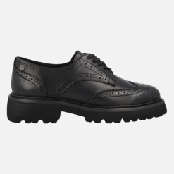 Zapatos negros de piel con cordones y pala vega Carmela