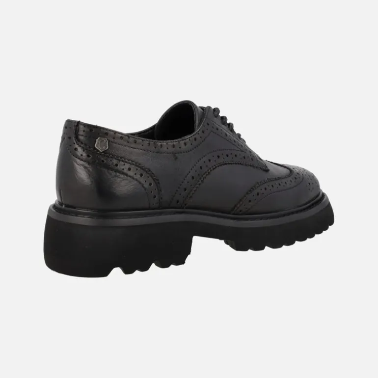 Zapatos negros de piel con cordones y pala vega Carmela