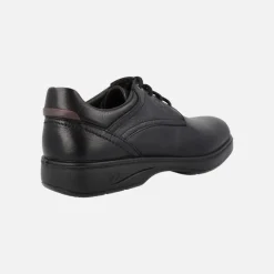 Zapatos negros de piel con cordones para hombre