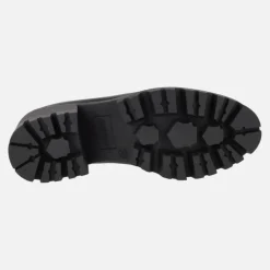 Zapatos negros de piel con cordones y tacón para mujer