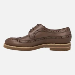 ZAPATOS NIZA EN PIEL MARRÓN CON CORDONES Y PALA VEGA