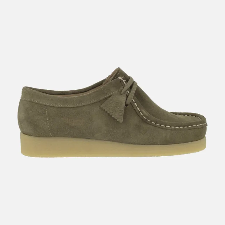Zapatos para hombre en piel serraje con cordones estilo wallabee