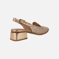 Zapatos trenzados de piel destalonados con copete
