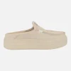Zuecos con plataforma en serraje beige Austin Lift Classic Blush