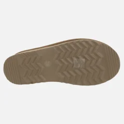 Zuecos de doble suela en serraje camel estilo australiano Ker