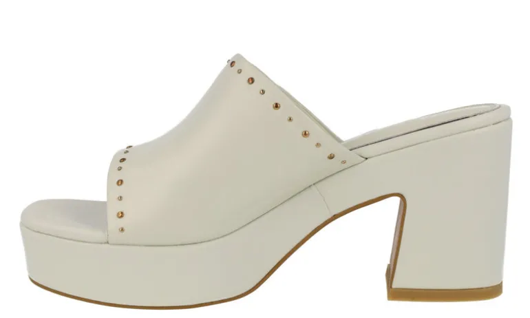Zuecos de piel con plataforma Nursia