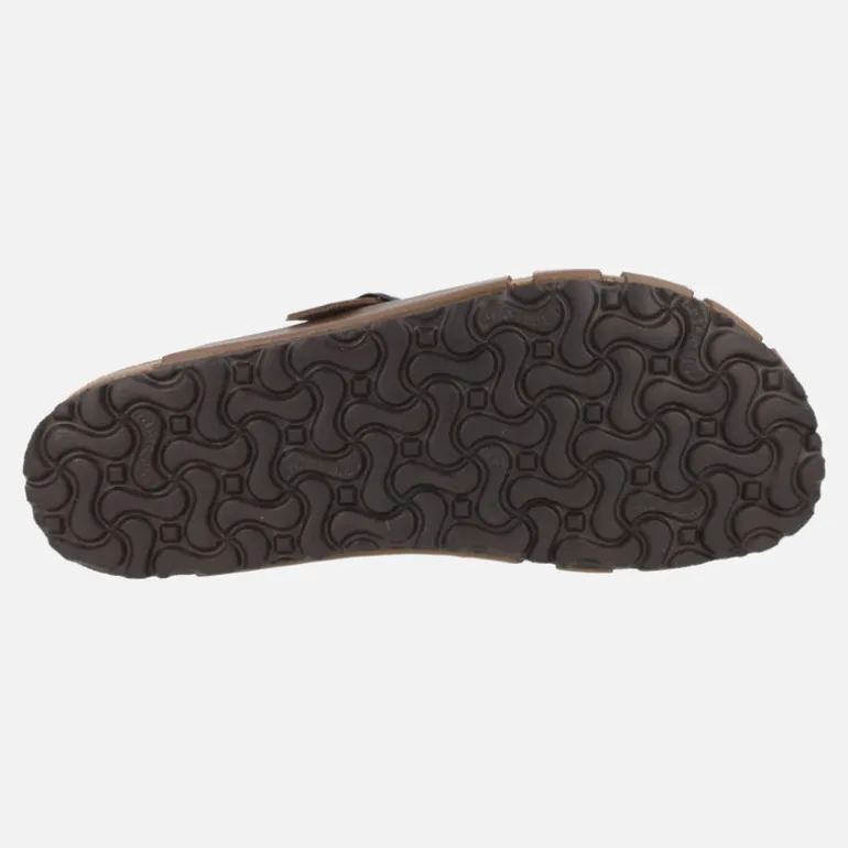 Zuecos de piel engrasada para hombre con hebilla ajustable