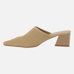 Zuecos de tacón con punta afilada en tejido lycra
