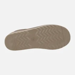 Zuecos Nivia en color taupe con forro de pelo y doble suela