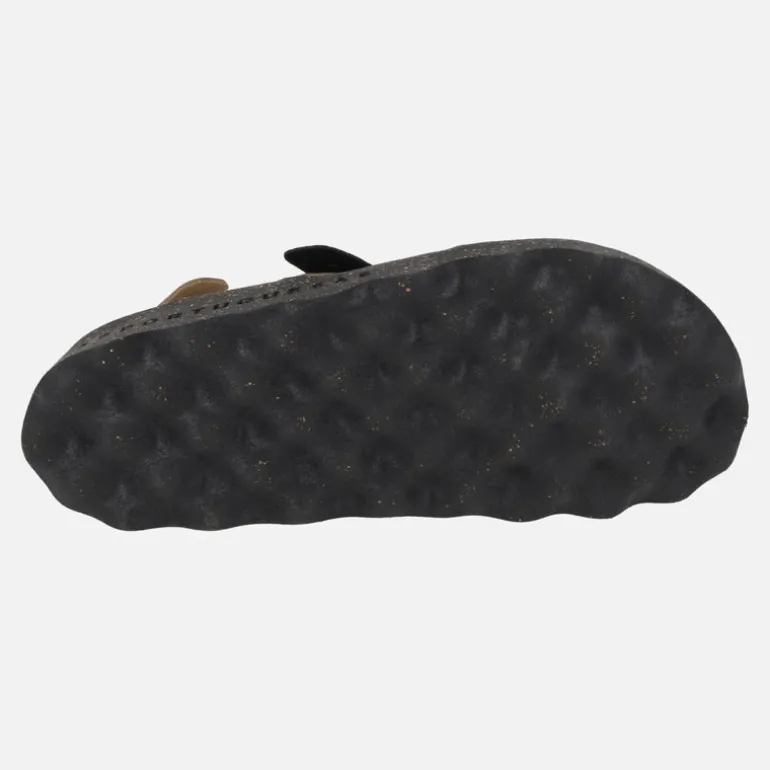 Zuecos para mujer con tira trasera Cute en combinado camel y negro